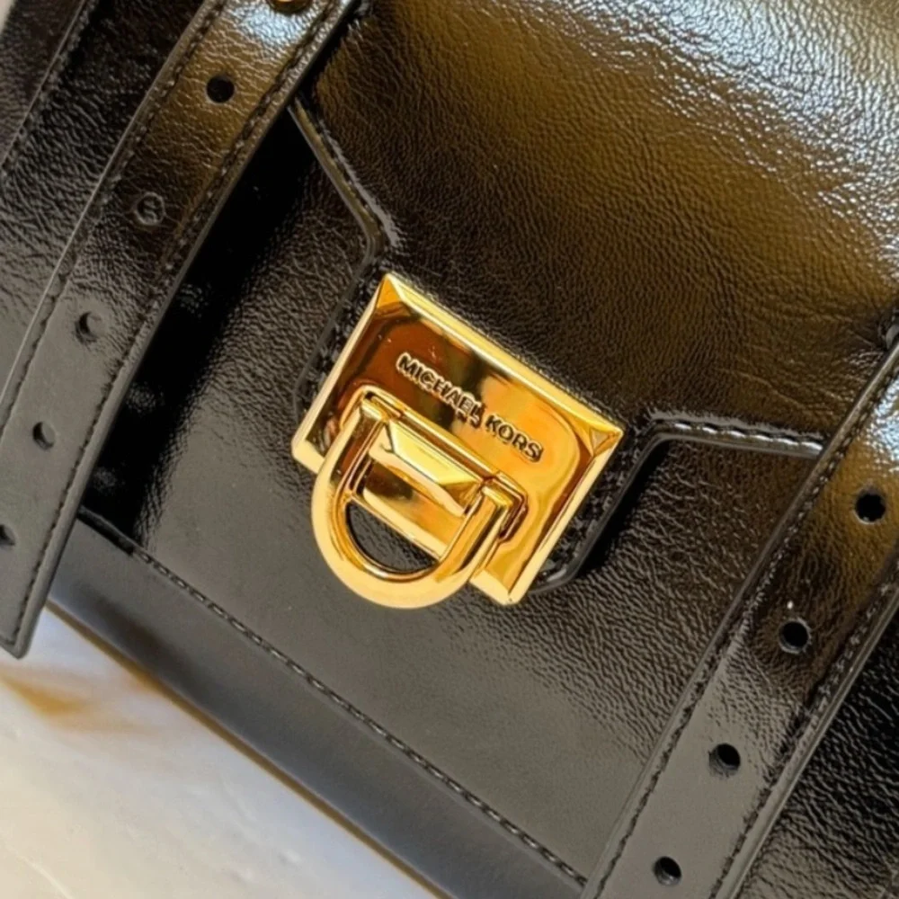 MICHAEL KORS Manhattan Medium Patent Satchel Crossbody